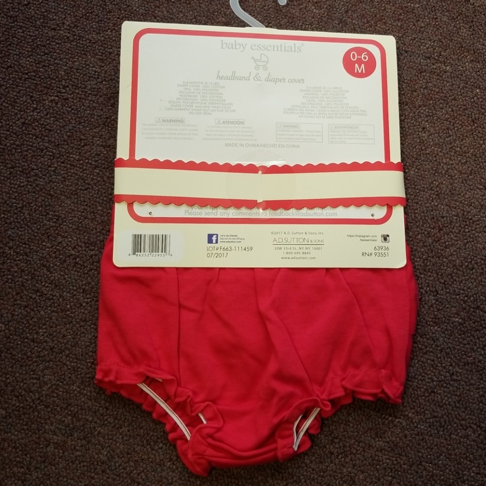 Infants diaper cover and headband size 0-6months - Picture 4 of 8